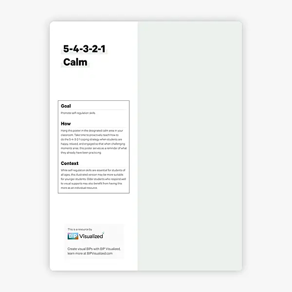 5-4-3-2-1 Calm Visual Poster resource preview