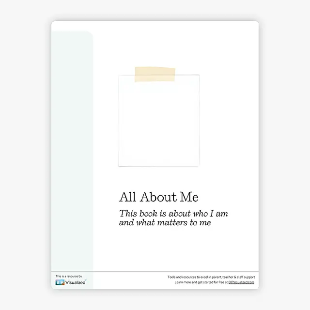 All About Me Book resource preview