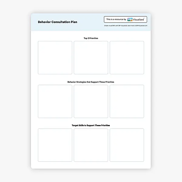 Behavior Consultation Plan Fillable Template resource preview