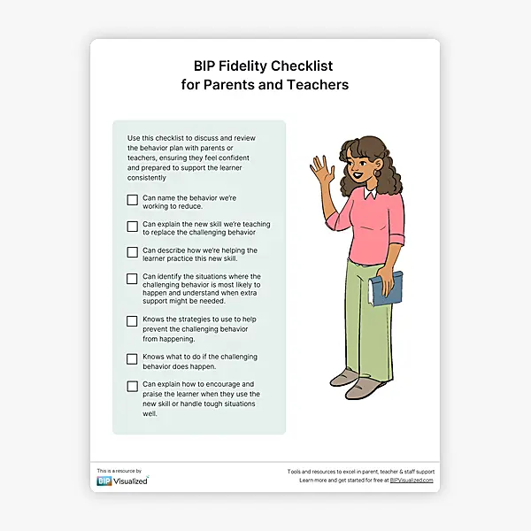 BIP Fidelity Checklist for Parents and Teachers resource preview