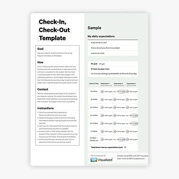Check-in, Check-out Template resource preview