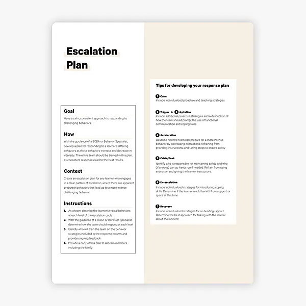 Escalation Plan — Fillable Template [Example] resource preview