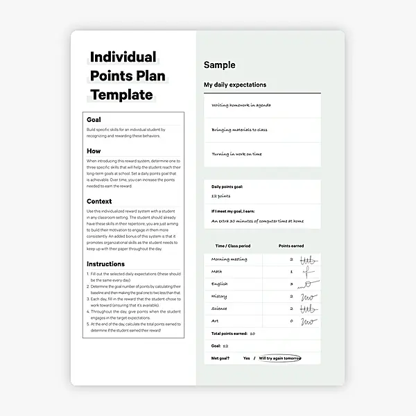 Individual Points Plan Template resource preview