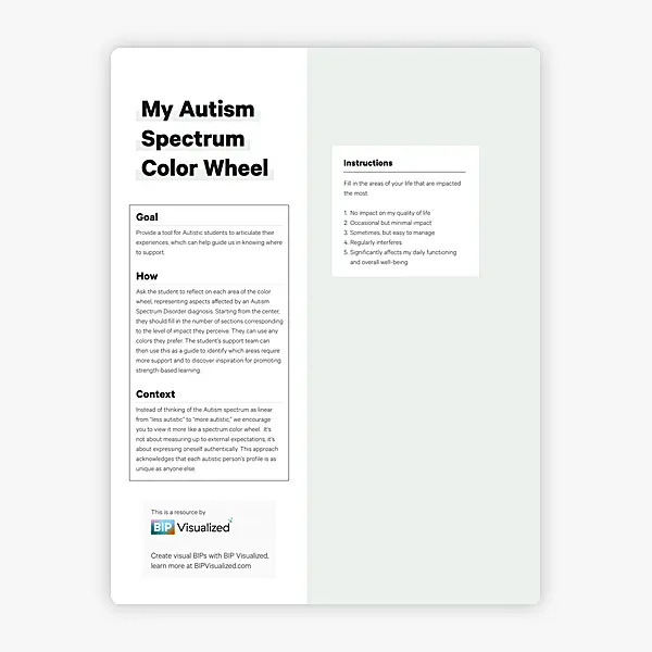 My Autism Spectrum Color Wheel resource preview