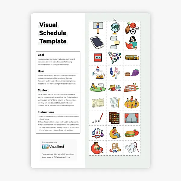 Visual Schedule Template resource preview