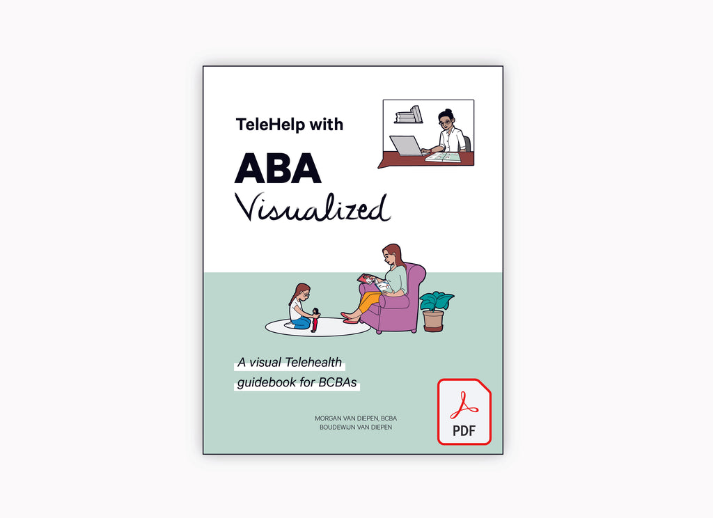 Cover of TeleHelp with ABA Visualized a visual Telehealth guidebook for BCBAs