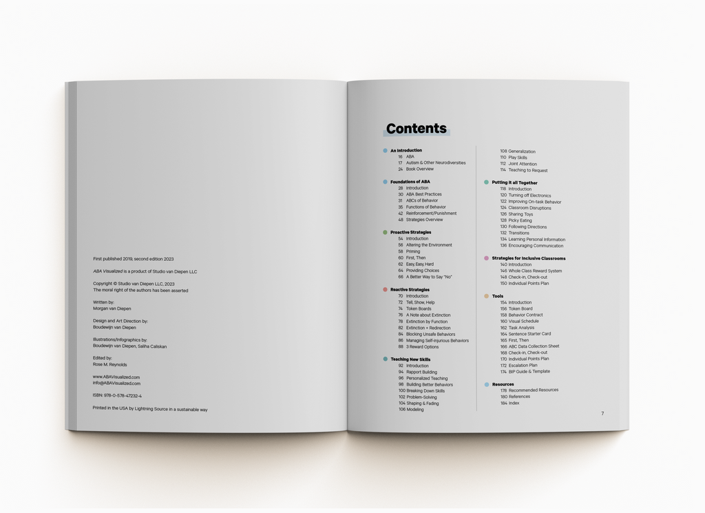 Table of Contents Page of ABA Visualized Second Edition 